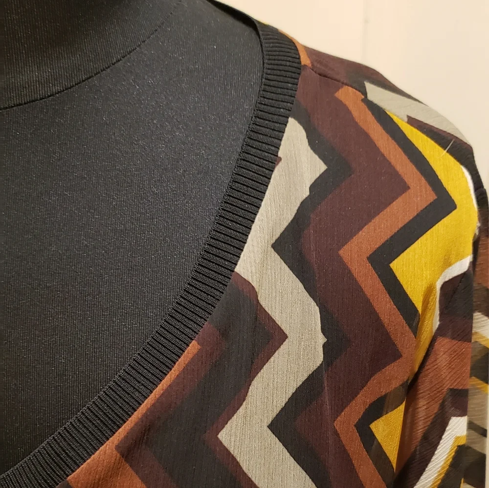 Missoni 20th Anniversary Womens Chevron Patterned Sheer Pullover Top